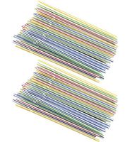 Home Smart 400-Count 8" Disposable Flexible Bending Multi-Colored Drinking Straws (400 Straws)