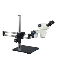 OMAX 3X-100X Binocular Zoom Stereo Microscope with Ball Bearing Dual-arm Boom Stand