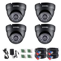 ZOSI 4 Pack 1080P Security Cameras 2.0MP Outdoor Indoor with 3.6mm 24PCS Infrared IR Lens Day Night CCTV IR Cut Surveillance Security Camera Black (Renewed)