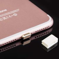 Anti-Dust Plug for iPhone 7/8/X/XR/XS | Dust Cap, Dust Protection - Lightning Connector Cover | Free Silicone Cable Clip - Gold