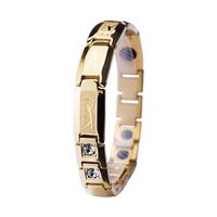 PGA Tour Elegant Titanium Magnetic Therapy Bracelet Pain Relief for Arthritis and Carpal Tunnel (Gold)