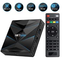 HK1 SUPER Android 9.0 TV Box 4GB RAM 64GB ROM RK3318 Quad-Core Dual WiFi 2.4G/5G BT 4.0 Ethernet H.265 USB 3.0 Supports 3D 4K Ultra HD Smart TV Box