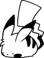 POKEMON ANIME PIKACHU SLEEPING VINYL STICKERS SYMBOL 5.5" DECORATIVE DIE CUT DECAL FOR CARS TABLETS LAPTOPS SKATEBOARD - BLACK
