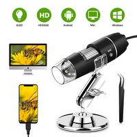 Digital Microscope, 50X to 1000X Magnification USB Microscope Endoscope Camera with 8 LEDs and Microscope Stand,Compatible with Android, Mac,Window 7 8 10 for Kids, Students, Adults (Black)