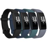 adepoy Compatible with Fitbit Inspire HR Bands for Women Men, Sports Soft Replacement Wristband for Fitbit Inspire/Inspire HR/Ace 2, Black, Navy, Slate, Gray, Small