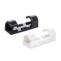Self-Adhesive Cable Clips Organizer Drop Wire Holder Cord Management, Pack of 20 (0.27 inch, White x 10 + Black x 10)