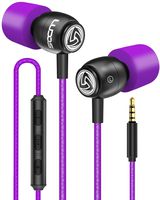 LUDOS Clamor Wired Earbuds in Ear Headphones with Microphone, Earphones with Mic and Volume Control, New Generation Memory Foam, Reinforced Cable, Bass Compatible with iPhone, Apple, Computer, Laptop