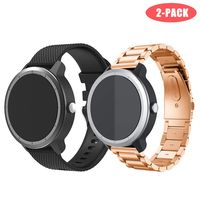 Junboer Straps for Garmin Vivoactive 3 Band, 20mm Quick Release Stainless Steel Metal Replacement Silicone Watch Strap for Wrist Bands for Garmin Vivoactive 3 Music/Forerunner 645 Music