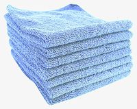 Micro Detailers 24 PREMIUM Grade Plush Microfiber Cleaning Cloth by 16"x16" - Highly Absorbent Auto Detailing Towels (Blue)