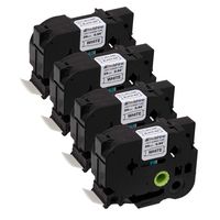 Molshine Compatible Heat Shrink Tube Label Tape, Replacement for Brother HSe251 HSe-251 HS251 HS-251 Black On White 24mm x 1.5m (1/1 inch x 4.9 feet), 4 Pack