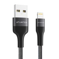 ATUMTEK iPhone Charger Cable [Apple MFi Certified] 3M/10ft Lightning to USB Cable Nylon Braided Charging Cable for New AirPods, iPhone 11/11 Pro/XS Max/XS/XR/X/8/7/6s/6 Plus, iPad and iPod - Grey