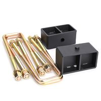 Lift Block Kits Fit for Silverado Sierra 1500, KSP 3'' Rear Leveling Lift Block Kit and Extra Long Square Leaf Spring Axle U Bolts for GMC Chevy 1500 2WD/4WD