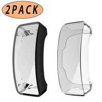 TPU Screen Protector Compatible Fitbit Inspire HR Case, 2 Pack All Around TPU Full Coverage Protective Cover Shell for Fitbit Inspire/Inspire HR Smartwatch (Clear+Black)