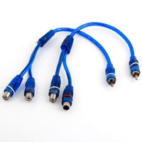 uxcell Blue Male to 2 Female RCA Speaker Splitter Cable Adapter 2 Pcs