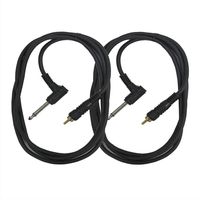 Seismic Audio - SA-TSR5-R-2Pack - 2 Pack of 5 Foot Right Angle 1/4" TS to RCA Mono Patch Cable - Amplifier to Mixer Connector - Unbalanced Adapter