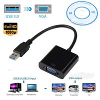 FidgetFidget Adapter USB 3.0 to VGA Converter External Video Graphic Card Cable for PC 1080P