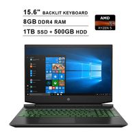 2020 Newest HP Pavilion 15.6 Inch FHD 1080P Gaming Laptop (AMD Ryzen 5 3550H up to 3.7 GHz, GeForce GTX 1050 3GB, 8GB DDR4 RAM, 1TB SSD (Boot) + 500GB HDD, Backlit KB, WiFi, HDMI, Windows 10) (Black)