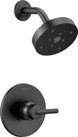 Delta Faucet Trinsic 14 Series Single-Function Shower Trim Kit with Single-Spray H2Okinetic Shower Head, Matte Black T14259-BL (Valve Not Included)