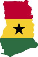 Map w flag inside ghana 4x6.7 sticker decal die cut vinyl - Made and Shipped in USA