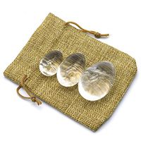 Natural Clear Quartz Yoni Eggs Women Kegel Exercise Massage Stones for Pelvic Health