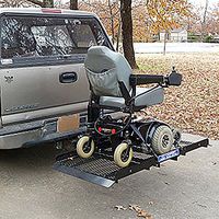 Electric Carrier for eWheels Scooters - 18" Actuator 12 Volt DC Motor - Cargo Buckles - 32” X 60” Steel Platform