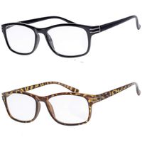 2 Pack Computer Reading Glasses Protect Your Eyes Against Eye Strain, Fatigue Dry Eyes from Digital Gear Anti 80% Blue Light, Anti UV, Anti Glare (Black1 & Demi1, 2.0)