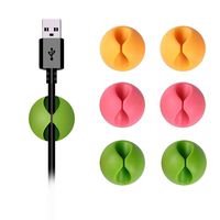 Geekinstyle Cable Clips - USB Charger Cell Phone Mouse Cord Holder - Multipurpose Cable Organizer Wire Managerment System - Self Adhesive for Desk Weighted 6pcs/12pcs (GPO-6pcs)