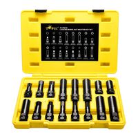 Topec 16 SAE Metric Piece Locking Lug Master Key Set, Wheel Lock Removal Kit for The Purpose of Easily Removing Locking Lug Nuts on Aftermarket Wheels
