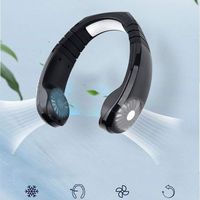 Yukuai Hand Free Personal Fan, Sport Mini Portable USB Rechargeable Fan Hanging Neck Cooler Style Dual Cooling Fan for Office Home Outdoor Travel Stylish Kids Girls Women Men (Black)