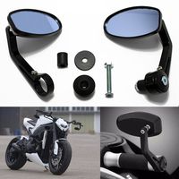 Universal CNC Motorcycle 7/8" Handle Bar End Oval Rearview Mirrors For Honda Yamaha Suzuki Sports Bike Street Fighter