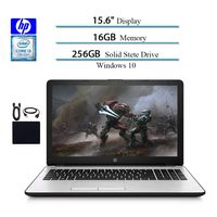 15.6 Inches HD 2019 Laptops Computer Notebook, Intel i3-7100U 2.40GHz, 16GB RAM, 256GB SSD, WiFi, Bluetooth, Silver, Windows 10 W/ Accessories