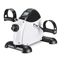 Wonder Maxi Under Desk Bike Pedal Exerciser w/LCD Screen Display, Portable Mini Cycle Exercise Bike for Leg/Arm Pedal (White)