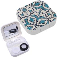 Portable Contact Lens Case Box Travel Kit Mirror + Bottle + Tweezers Container Holder [ Douma Three ]