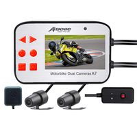 MEKNIC A7 Motorcycle Camera Dual Lens 1080P, Motorcycle Camera Front and Rear with 2.7" LCD Screen and GPS, Waterproof Motorcycle Camera System,Motorcycle Dash Camera with Good Night Vision
