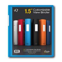 iScholar iQ+ 1.5 inch Plastic Heavy Duty Binder, Custom View Spine, 3-Ring, Color May Vary (34105)