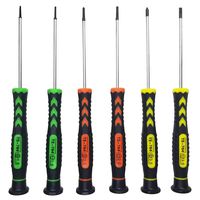 Screwdriver SET OF 6 - Magnetic Flathead and Phillips With NON-SKID Handle in Different SIZES / COLORS - Professional Repair Tool Kit For Electronics/ iPhone/ PC/ Jewelry/ Watch/ Eyeglass