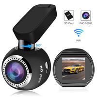 Car Dash Cam WiFi FHD 1080P Car Dash Camera Mini 360 Degree Rotate Angle Dashboard Camera DVR Recorder with G-Sensor, Night Vision, Motion Detection, WDR and 16GB SD Card Included