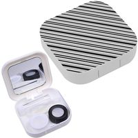 Portable Contact Lens Case Box Travel Kit Mirror + Bottle + Tweezers Container Holder [ Pattern Design ]
