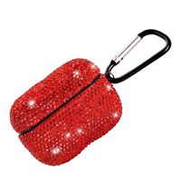 Crystal cover for Airpods Pro Case with Keychain,MEIQING Bling Luxurious Diamonds Protective Case Cover for AirPods Pro / 3 Generation Earphones Charging Case Accessories (Red)
