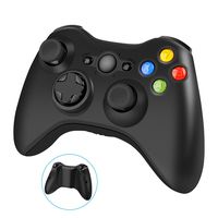 Wireless Controller for Xbox 360, 2.4GHZ Joystick Wireless Game Controller for Microsoft Xbox 360 Slim Console and PC Windows 7,8,10 (Black)