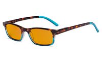 Eyekepper Blue Light Blocking Glasses with Orange Tinted Lens for Sleeping - Anti Eye Strain Headache Computer Reading Glasses for Women Blue +2.25
