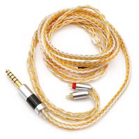 Linsoul Tripowin Zonie 16 Core Silver Plated Cable SPC Earphone Cable BL03 TRN V90 V80 AS10 ZS10 ZS6 ES4 ZST ZSR(2pin 0.78-4.4mm, Gold)