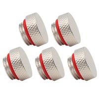 Beduan G1/4" Brass Flat Plug, Stop Fitting with Coin Slot for Soft Tubing, 5 Pack Sliver