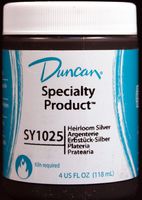 Duncan SY1025 Heirloom Silver Metallic Glaze for Ceramics, 4 oz Jar
