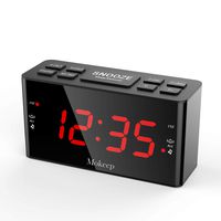 Alarm Clock Radios, Digital AM FM Alarm Radio Clock with LED Display, Dual Alarms Clock with Dimmer, Sleep Timer, Adjustable Alarm Volume, Snooze Battery Backup for Bedrooms, Outlet Powered