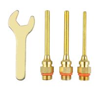 Copper Glue Gun Nozzle Assortment Set Interchangeable with Spanner Kit for Replacement, Nozzle Diameter 1.5, 2.0, 3.0mm Length 70mm Thread Diameter 10.6mm 4pcs/Set