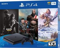 Newest Flagship Sony Play Station 4 1TB HDD Only on Playstation PS4 Console Slim Bundle - Included 3X Games (The Last of Us, God of War, Horizon Zero Dawn) 1TB Hard Drive Incredible Games -Jet Black