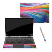 MightySkins Skin Compatible with HP Pavilion x360 14" (2018) - Rainbow Waves | Protective, Durable, and Unique Vinyl Decal wrap Cover | Easy to Apply, Remove, and Change Styles | Made in The USA