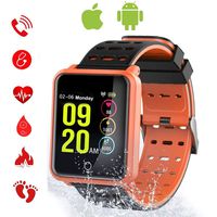 C-Xka Smart Watch, IP68 Anti-Watercolor Screen Smart Bracelet Fitness Tracker Blood Pressure Heart Rate Real-time Monitoring Movement for Men Women Kids Compatible with Andriod and iPhone