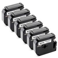 Replacement for Brother P-Touch M231 M-231 MK231 M-K231 12mm 0.47 Inch Label Tape, Black on White, Compatible with PT-M95 PT-90 PT-85 PT-70BM PT-70 PT-65 Label Maker, 6-Pack